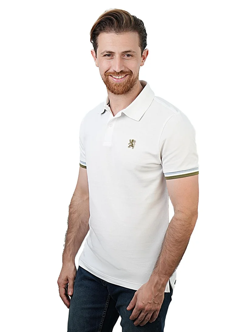GIORDANO Men's Performance Polo: Classic Piqué, Tipped Collar, Embroidered Detail